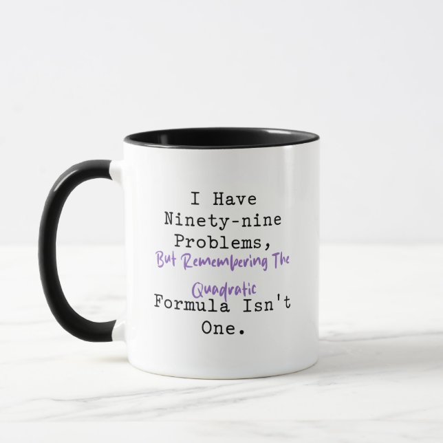 Mug 99 Problèmes Formule Quadratique Génie Mathématiqu (Gauche)