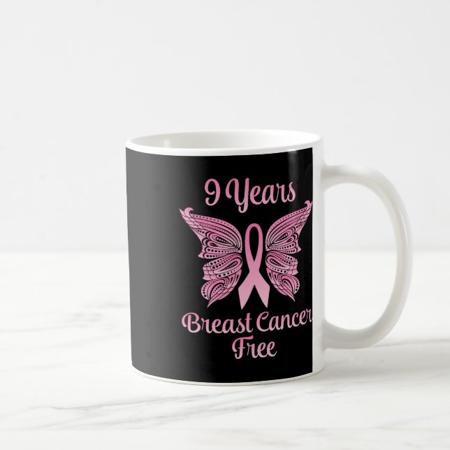 Mug 9 ans Cancer du sein sans survivant guerrier comba (Droite)