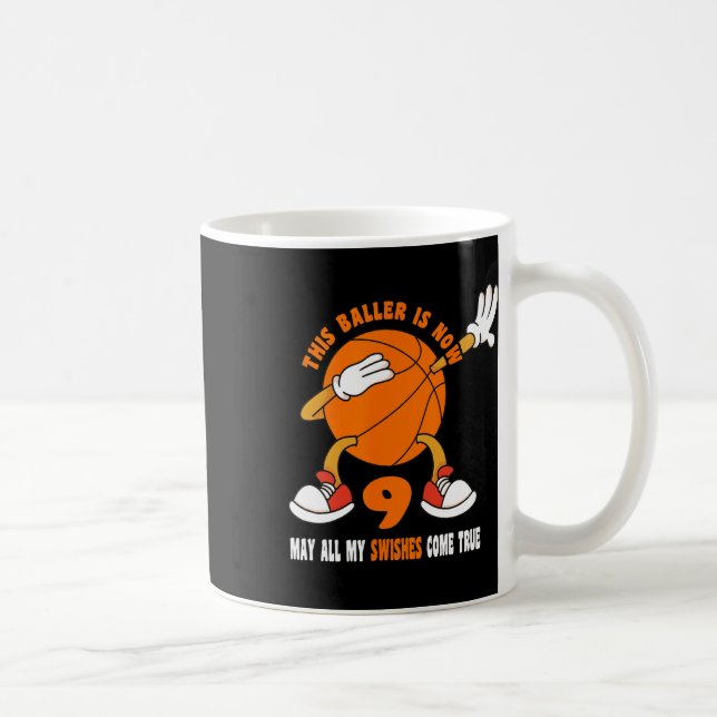 Mug 9 ans Joyeux 9e anniversaire Bysketbyll 9e anniver (Droite)