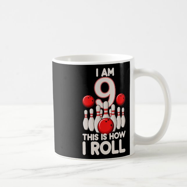 Mug 9 ans Vieux Bowling Party 9e Anniversaire C'est co (Droite)