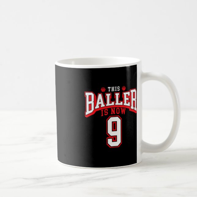 Mug 9e anniversaire de basket-ball Lover 9 ans Anniver (Droite)