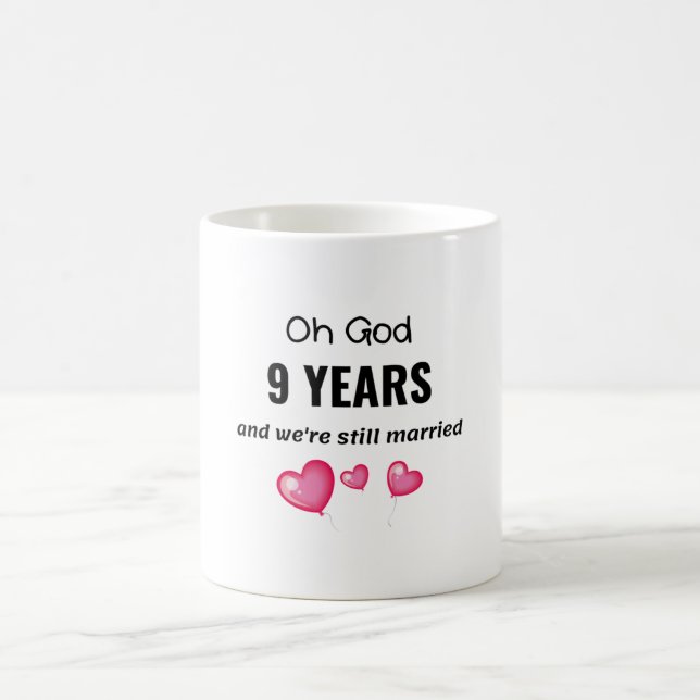 Mug 9e anniversaire de Mariage Dons amusants pour lui  (Centre)