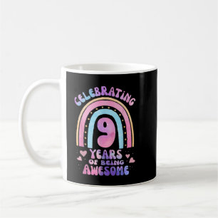 Mug 9e anniversaire fille Tie Dye 9 ans d'être génial