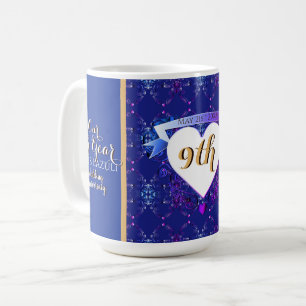 Mug 9e anniversaire Mariage Lapis Lazuli Bleu