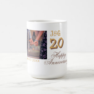 Mug À 20 ans de bonheur anniversaire ajoutez une photo