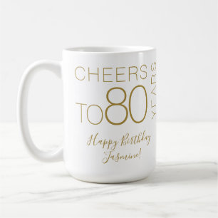 Mug À 80 ans, élégant anniversaire White Gold
