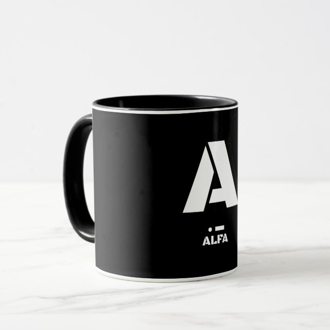Mug A (Alfa) Alphabet phonétique de l'OTAN & Code Mors (Devant gauche)