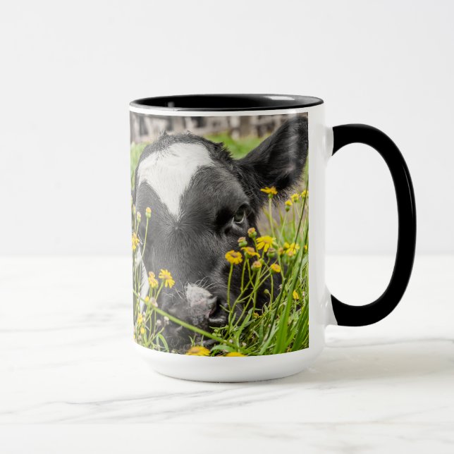 Mug à anneaux avec photo de veau (Droite)