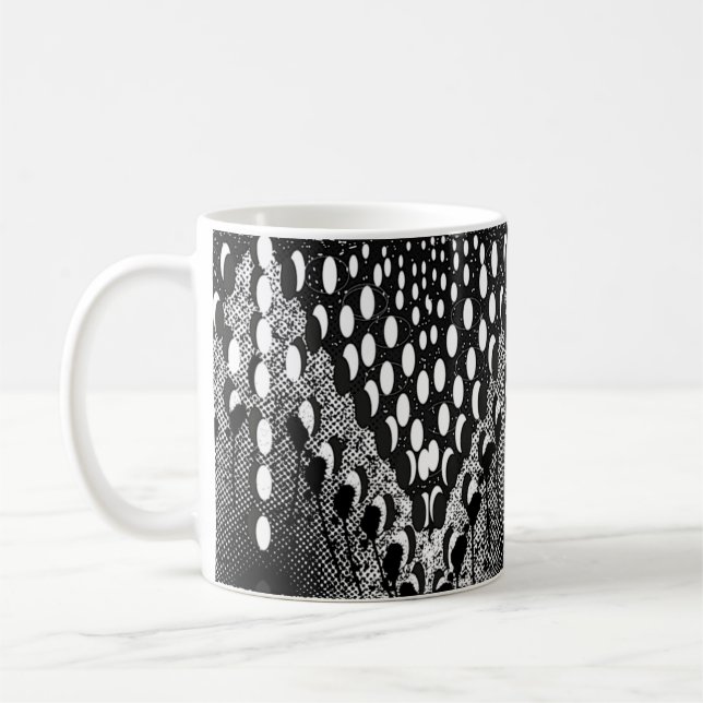 Mug à balayage noir et blanc - Gras géométrique Ab (Gauche)