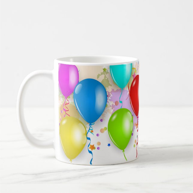 Mug à ballons colorés - Personnaliser (Gauche)