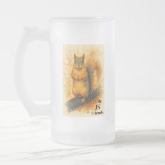 Mug à bière à l'aquarelle d'un petit écureuil mign