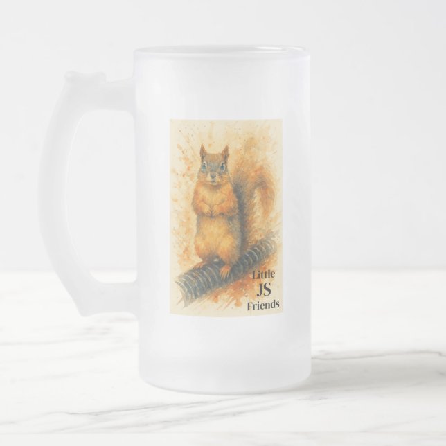 Mug à bière à l'aquarelle d'un petit écureuil mign (Gauche)