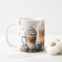 Mug à boire d'automne | citrouilles 11 oz + Feuill