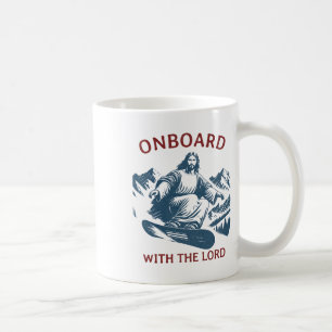 Mug À bord avec le Seigneur – Snowboard Jésus sur neig