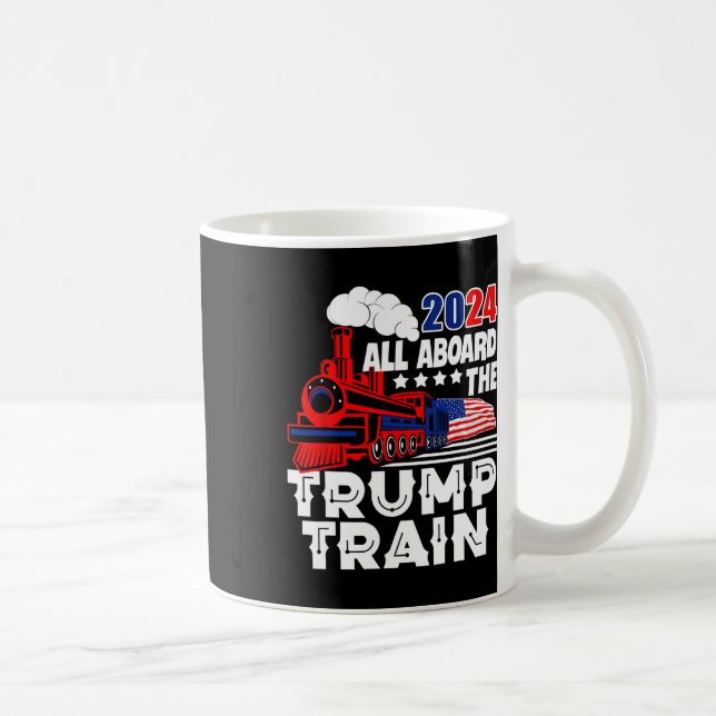Mug À bord du Trump Train 2024 Drapeau américain Trump (Droite)