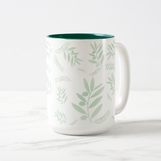 Mug à café à branche d'olivier - Botanique à deux  (Devant droit)