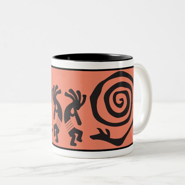 Mug à café à deux tons Alien ou humain Kokopelli (Devant droit)