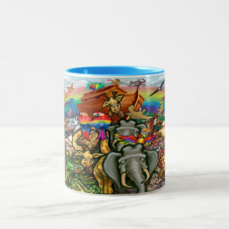 Mug à café à deux tons d'arche de Noé