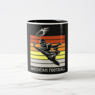 Mug à café à deux tons de football américain