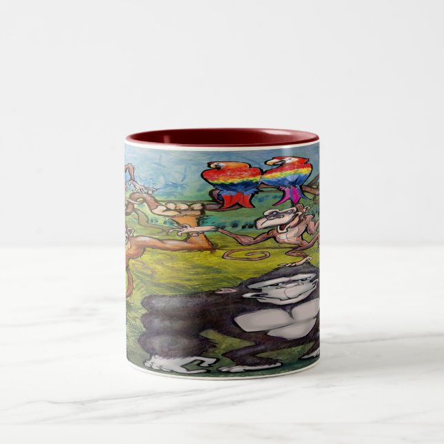 Mug à café à deux tons de singes (Centre)