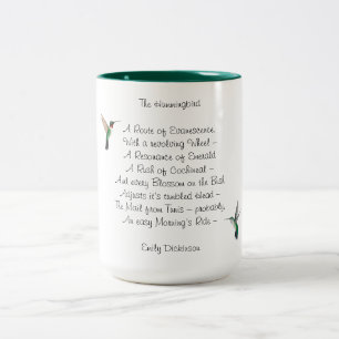 Mug à café à deux tons Emily Dickinson Hummingb
