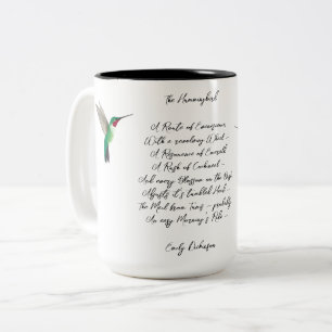 Mug à café à deux tons Emily Dickinson Hummingbird