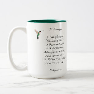 Mug à café à deux tons Emily Dickinson Hummingbird