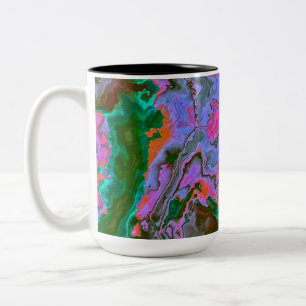 Mug à café à deux tons en marbre aigre