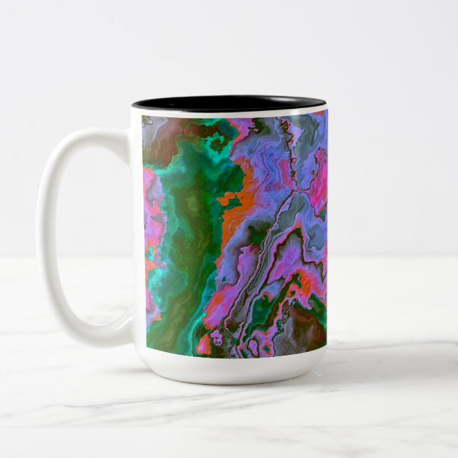 Mug à café à deux tons en marbre aigre (Gauche)