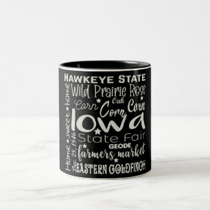 Mug à café à deux tons Etat/Iowa
