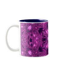 Mug à café à deux tons Motif Fuchsia
