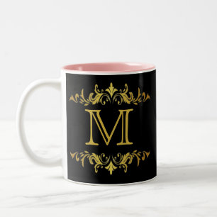 Mug à café à deux tons noir et or