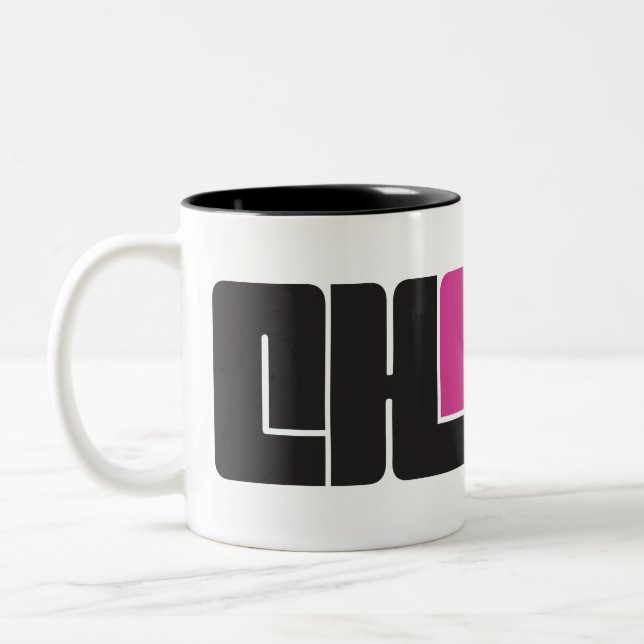 Mug à café à deux tons noir et rose (Gauche)