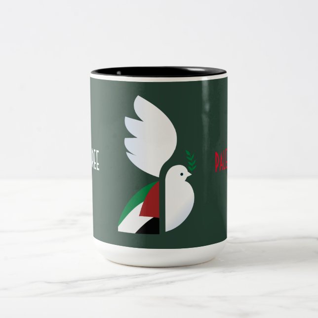 Mug à café à deux tons Palestine - Pro-Palestine (Centre)