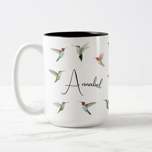 Mug à café à deux tons pour colibris Anna personna (Gauche)