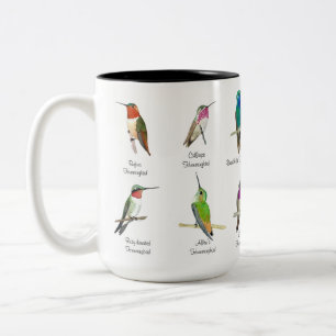 Mug à café à deux tons pour colibris d'Amérique du
