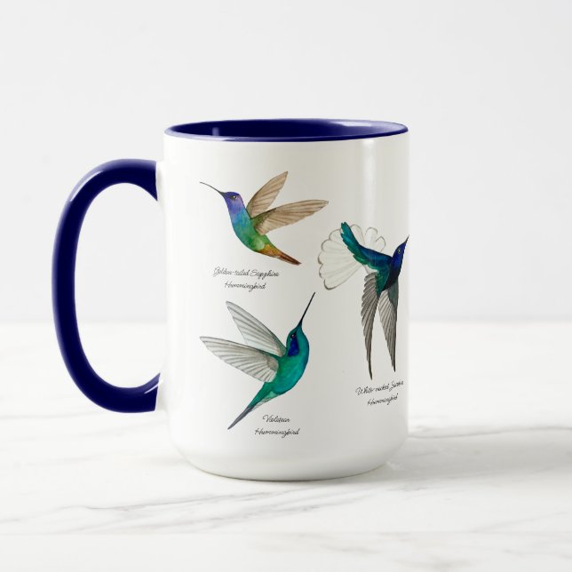 Mug à café à deux tons pour colibris tropicaux (Gauche)