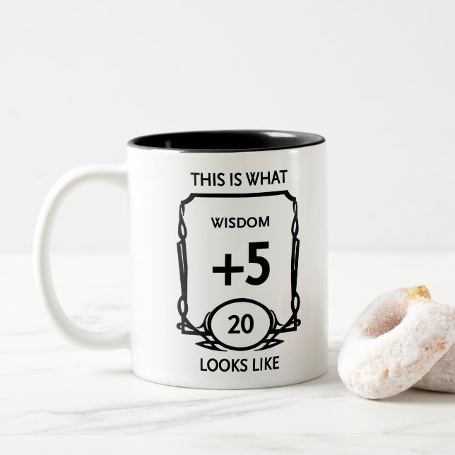 Mug à café à deux tons pour les donjons et les dra (Avec donut)