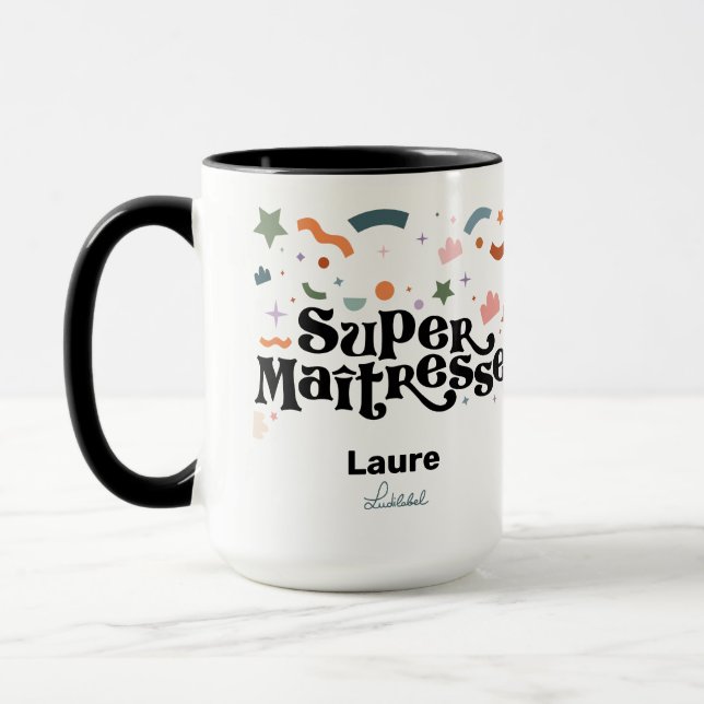 Mug à café à deux tons Super Maîtresse (Gauche)