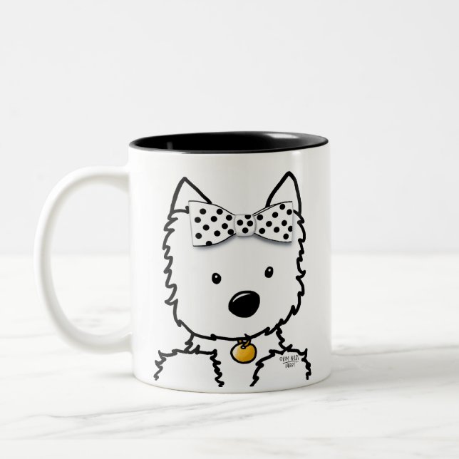 Mug à café à deux tons Westie Girl (Gauche)