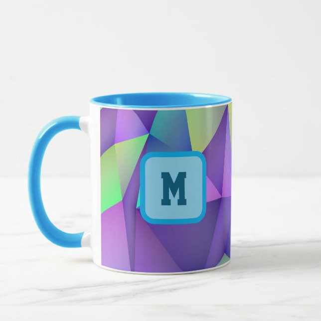 Mug à café à initiale holographique personnalisé (Gauche)