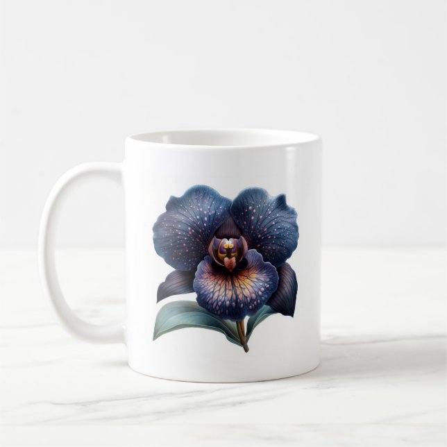 Mug à café à orchidée noire classique (Gauche)