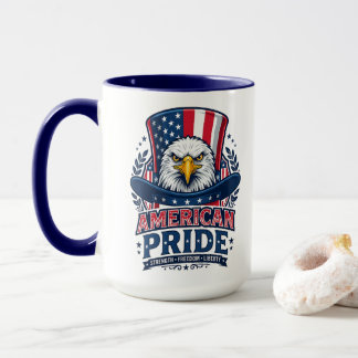 Mug à café aigle chauve fierté américaine patrioti