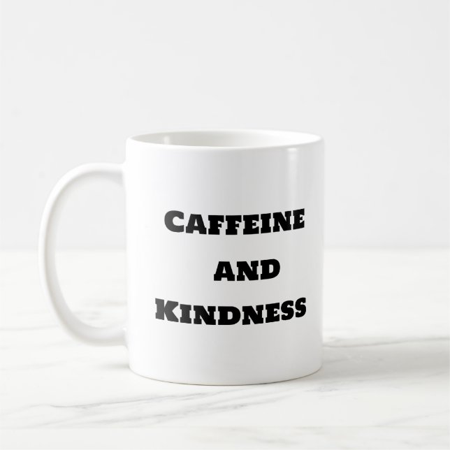 Mug à café amusant - Caféine et gentillesse (Gauche)