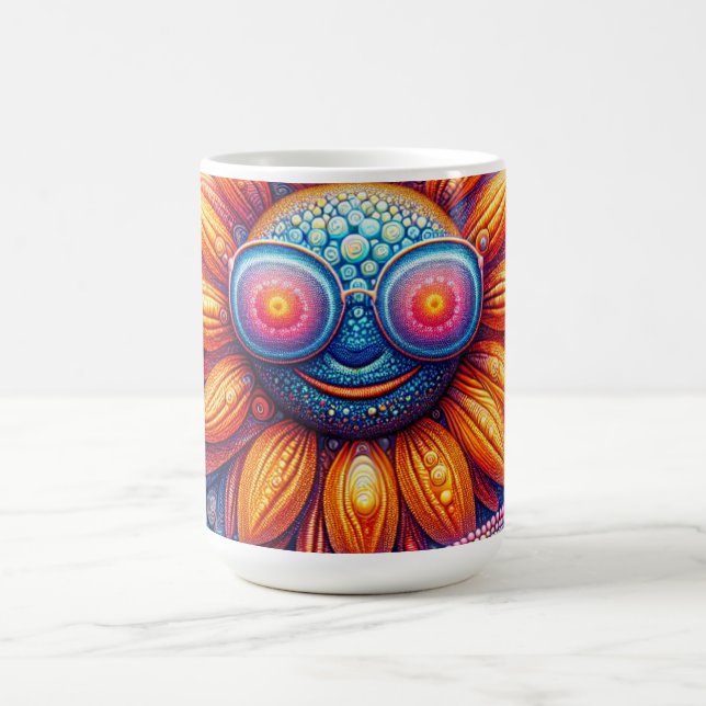 Mug à café aux couleurs vives de tournesol avec lu (Centre)
