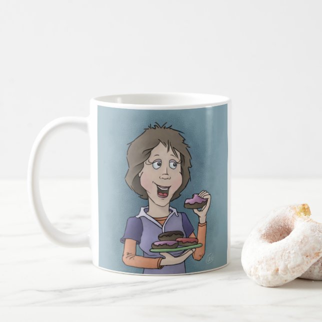 Mug à café avec donuts et paillettes (Avec donut)