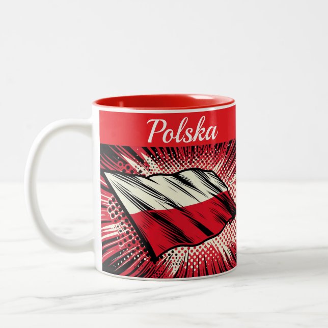 Mug à café avec drapeau polonais (Gauche)