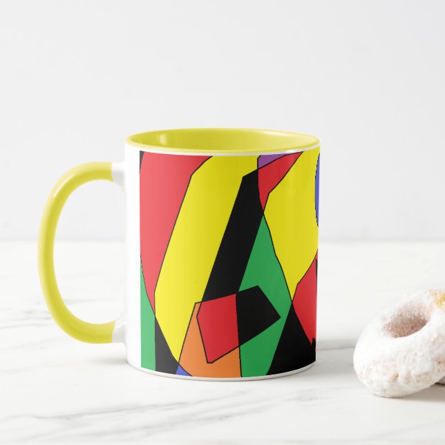 Mug à café avec motif de couleurs d'art (Avec donut)