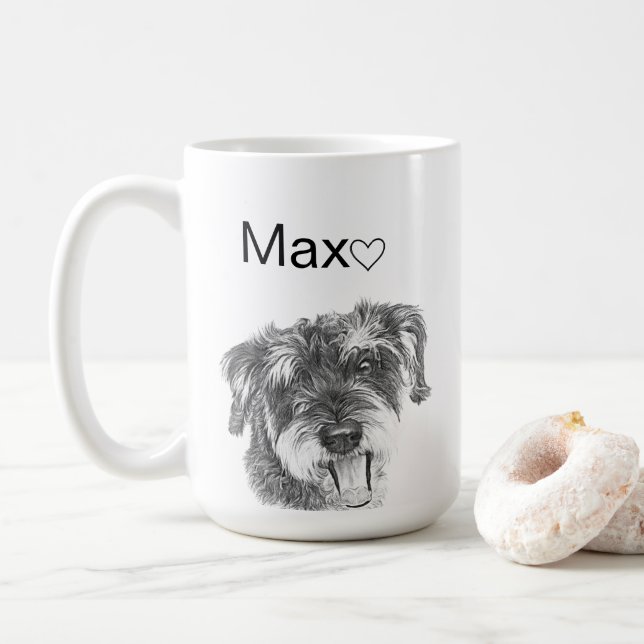 Mug à café avec portrait personnalisé d'animal de  (Avec donut)