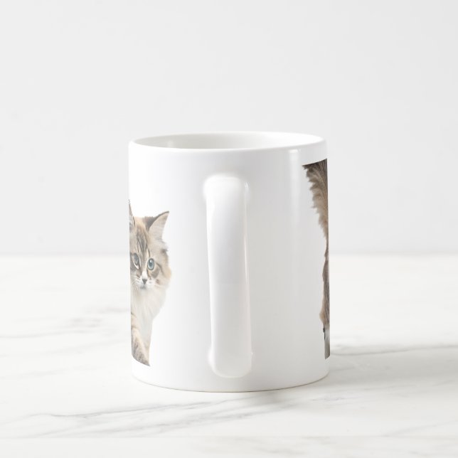 mug à café avec un chat mignon et duveteux (Poignée)
